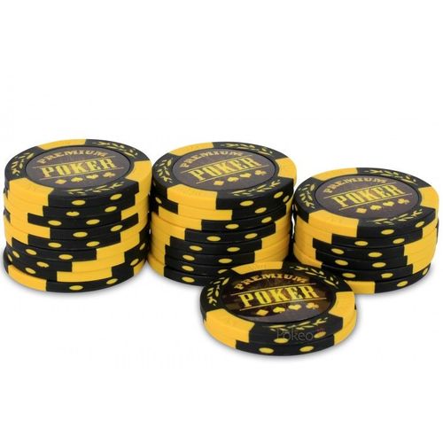 Rouleau 25 Jetons Premium Poker Jaune