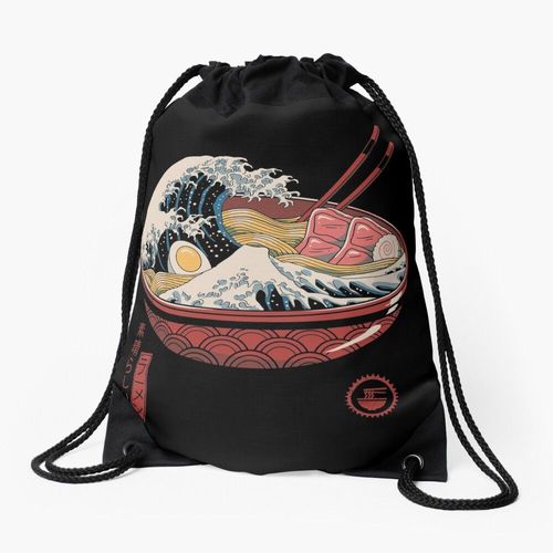 Sac à dos Grande vague de ramen Sac à cordon pour le sport cadeau