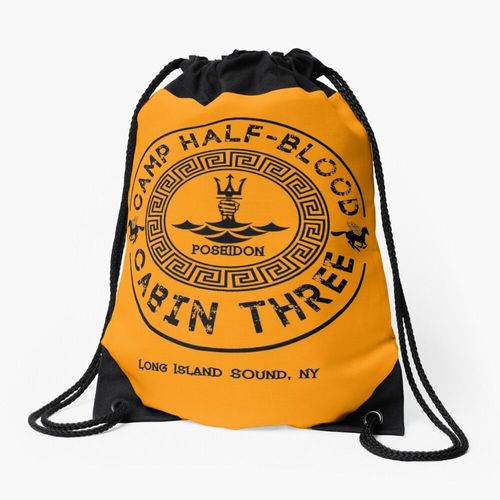 Sac à dos Percy Jackson - Camp des Sang-Mêlé - Cabine Trois - Poséidon Sac à cordon pour le sport cadeau