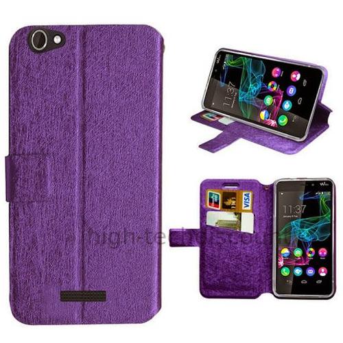 Housse Etui Coque Pochette Portefeuille Pour Wiko Ridge Fab 4g + Film Ecran - Mauve