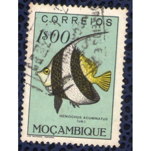 Mozambique 1951 Oblitéré Rond Used Fish Poisson Heniochus Acuminatus