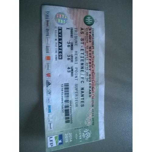 Ticket Billet De Match Asse Nantes