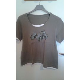T-Shirt Armand Thiery Kaki Et Blanc