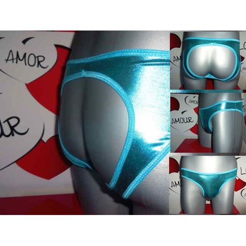 Slip Bleu  M L Vinyle Homme Hot Underwear Man Men Erotique 