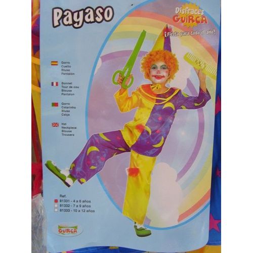 Costume Clown Enfant 4/6 Ans