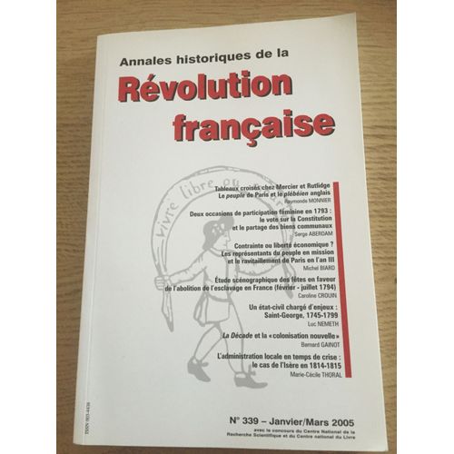 Annales Historiques De La Revolution Francaise 339 