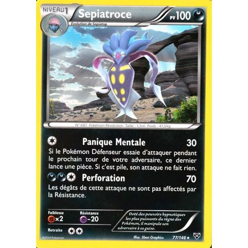 Carte Pokémon 77/146 Sepiatroce 100 Pv Xy Neuf Fr