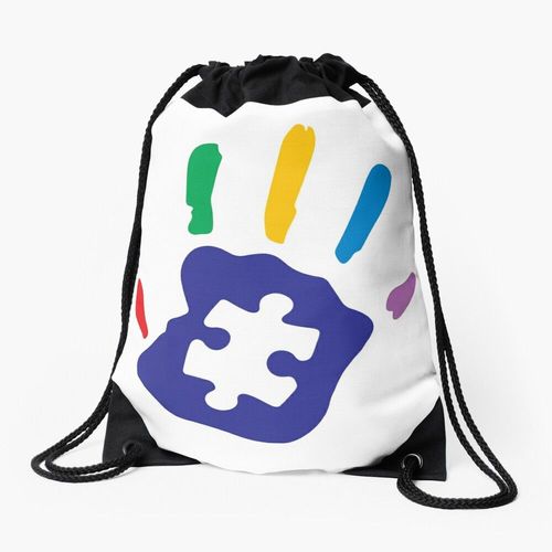Sac à dos Main d'autisme colorée Sac à cordon pour le sport cadeau