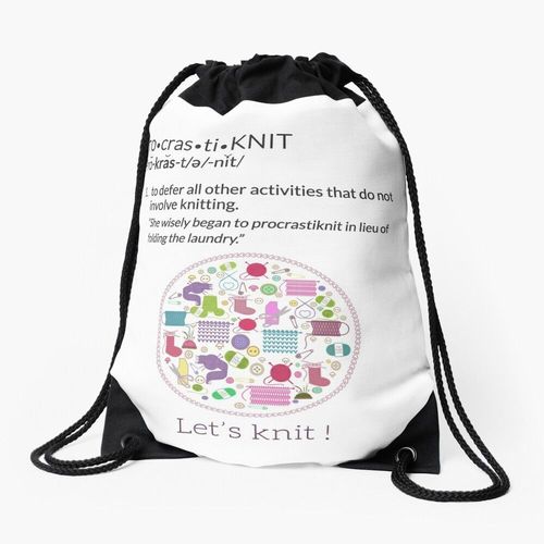 Sac à dos Produits de tricot ProcrastiKNIT - pour reporter toutes les activités autres que le tricot Sac à cordon pour le sport cadeau