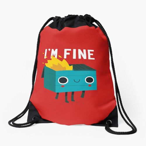 Sac à dos La benne à ordures va bien Sac à cordon pour le sport cadeau