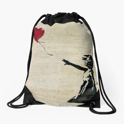 Sac à dos La Fille au Ballon Rouge III de Banksy Sac à cordon pour le sport cadeau