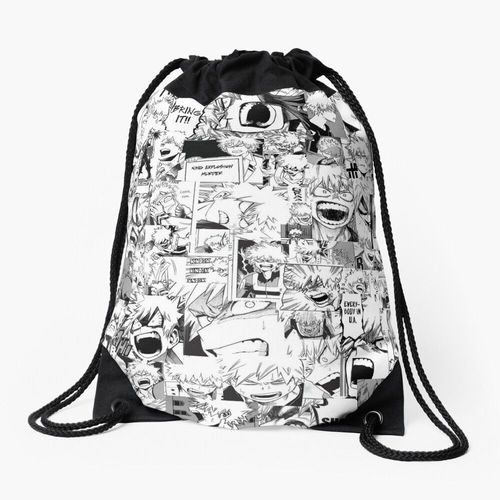 Sac à dos collage de bakugou katsuki en colère Sac à cordon pour le sport cadeau