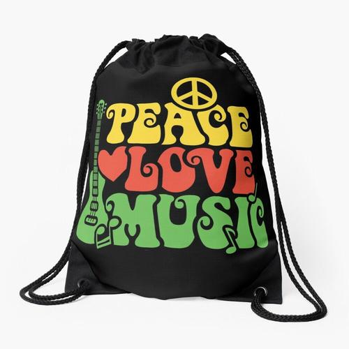 Sac à dos Reggae Paix Amour Musique Sac à cordon pour le sport cadeau