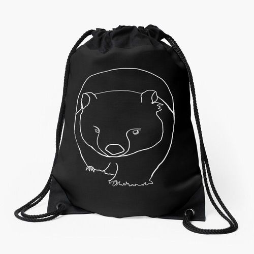 Sac à dos wombat de dessin au trait marchant Sac à cordon pour le sport cadeau