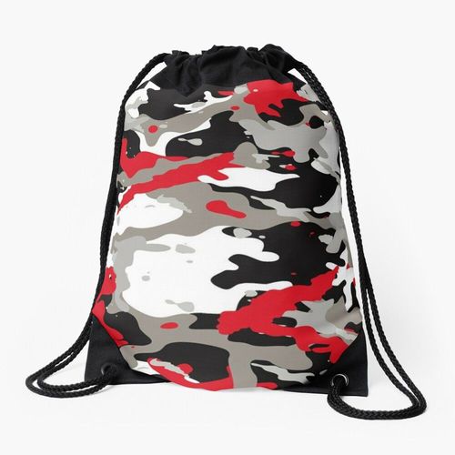 Sac à dos Camouflage rouge et gris Sac à cordon pour le sport cadeau
