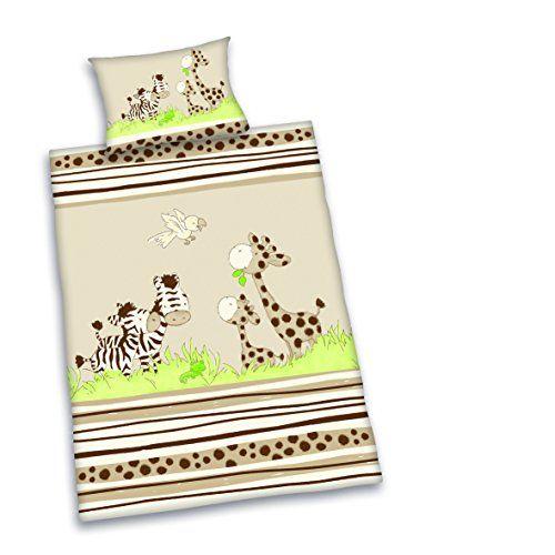 Herding 248571063 Parure De Lit Jana Zebra En Lin Beige Taie D Oreiller 40 X 60 Cm + Housse De Couette 100 X 135 Cm