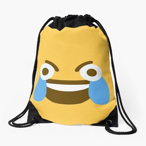 Sac à dos Emoji qui pleure et rit avec les yeux ouverts Sac à cordon pour le sport cadeau