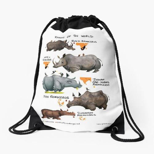 Sac à dos Rhinocéros du monde Sac à cordon pour le sport cadeau