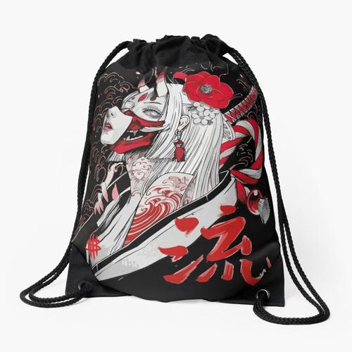 Sac à dos Oni la femme samouraï Sac à cordon pour le sport cadeau