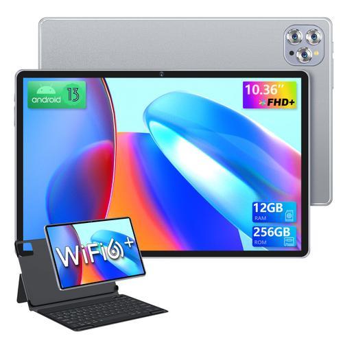 Tablette Tactile - WUXIAN - V62(Carte SIM+WIFI6)-10.36 Pounes +2K FHD-Android 13- 12Go RAM +256Go ROM -7000mAh-Gris-Avec Bookover+Clavier