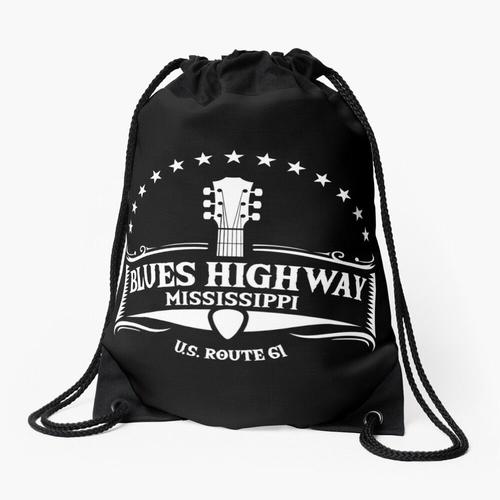 Sac à dos Mississippi The Blues Highway 61 Musique Usa Guitare Sac à cordon pour le sport cadeau