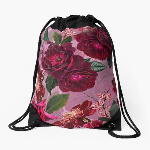 Sac à dos Jardin de roses de fleurs botaniques violettes antiques Sac à cordon pour le sport cadeau