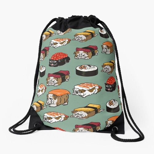 Sac à dos Sushi Bouledogue Anglais Sac à cordon pour le sport cadeau