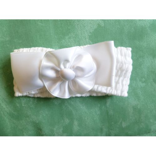 Bandeau Blanc Avec Petit Noeud Taille 12 Mois