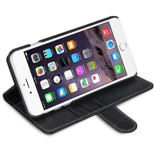 Housse Iphone 6 Plus (5.5"), Stilgut® «Talis» Avec Fonction De Support En Cuir Noir