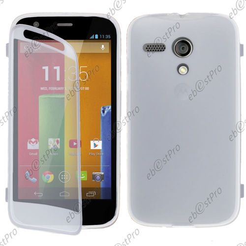 Ebeststar ® Housse Etui Coque Portefeuille Livre Silicone Gel Pour Motorola Moto G, Xt1032, Couleur Transparent + Film Protection D'écran