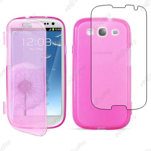 Ebeststar ® Housse Etui Coque Portefeuille Livre Silicone Gel Pour Samsung Galaxy S3 I9300 I9305, Couleur Rose + Film Protection D'écran