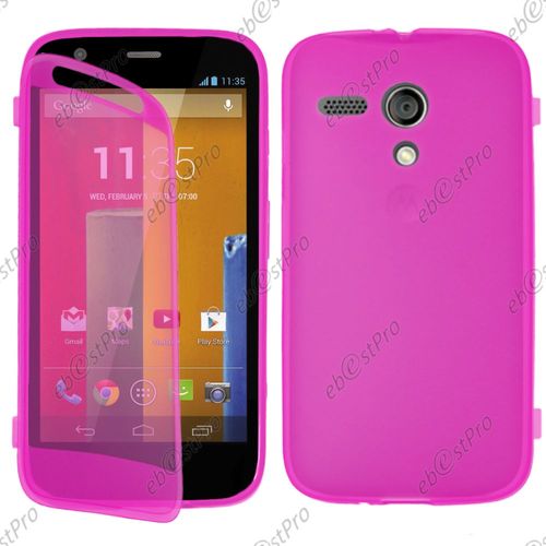 Ebeststar ® Housse Etui Coque Portefeuille Livre Silicone Gel Pour Motorola Moto G, Xt1032, Couleur Rose + Film Protection D'écran
