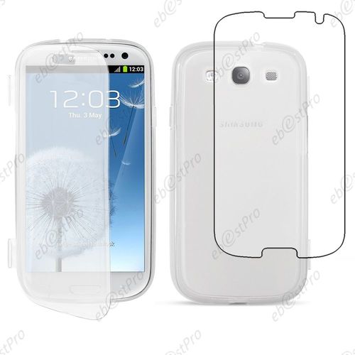 Ebeststar ® Housse Etui Coque Portefeuille Livre Silicone Gel Pour Samsung Galaxy S3 I9300 I9305, Couleur Transparent + Film Protection D'écran