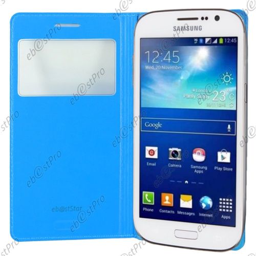 Ebeststar ® Housse Pochette Protection Coque Type S-View Portefeuille Livre Pour Samsung Galaxy Grand 2 G7105 G7102 G7100, Couleur Bleu + Film Protection D'écran