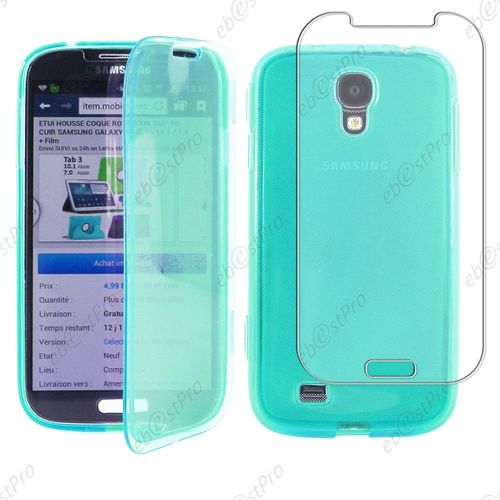 Ebeststar ® Housse Etui Coque Portefeuille Livre Silicone Gel Pour Samsung Galaxy S4 I9500 I9505, Couleur Bleu + Film Protection D'écran