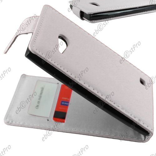 Ebeststar ® Housse Simili Cuir À Clapet Coque Etui Pour Nokia Lumia 735 730 Dual, Couleur Blanc + Film Protection D'écran