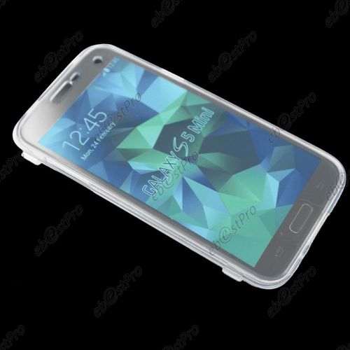 Ebeststar ® Coque Portefeuille À Rabat Housse Etui Livre Silicone Gel Pour Samsung Galaxy S5 Mini Sm-G800 G800f G800h, Couleur Transparent + Film Protection D'écran