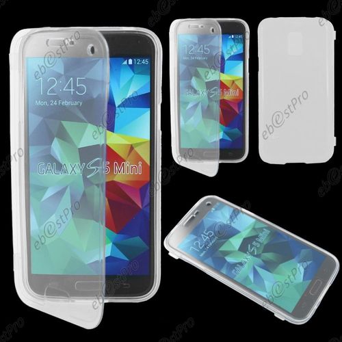 Ebeststar ® Housse Etui Coque Portefeuille Livre Silicone Gel Pour Samsung Galaxy S5 Mini Sm-G800 G800f G800h, Couleur Transparent + Film Protection D'écran