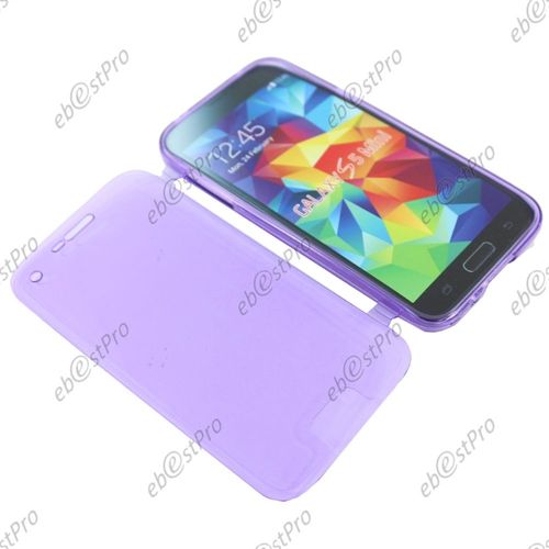 Ebeststar ® Coque Portefeuille À Rabat Housse Etui Livre Silicone Gel Pour Samsung Galaxy S5 Mini Sm-G800 G800f G800h, Couleur Violet + Film Protection D'écran