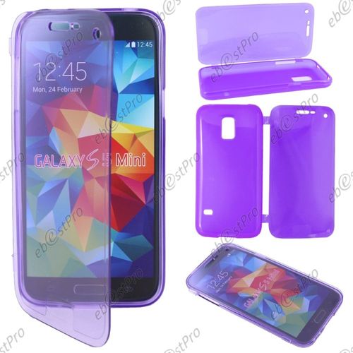 Ebeststar ® Housse Etui Coque Portefeuille Livre Silicone Gel Pour Samsung Galaxy S5 Mini Sm-G800 G800f G800h, Couleur Violet + Film Protection D'écran
