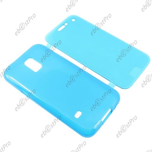 Ebeststar ® Coque Portefeuille À Rabat Housse Etui Livre Silicone Gel Pour Samsung Galaxy S5 Mini Sm-G800 G800f G800h, Couleur Bleu + Film Protection D'écran