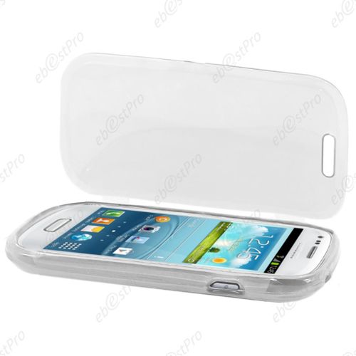 Ebeststar ® Coque Portefeuille À Rabat Housse Etui Livre Silicone Gel Pour Samsung Galaxy S3 Mini Gt-I8190, I8190n, Couleur Transparent + Film Protection D'écran