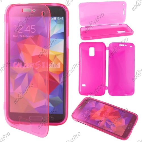 Ebeststar ® Housse Etui Coque Portefeuille Livre Silicone Gel Pour Samsung Galaxy S5 Mini Sm-G800 G800f G800h, Couleur Rose + Film Protection D'écran