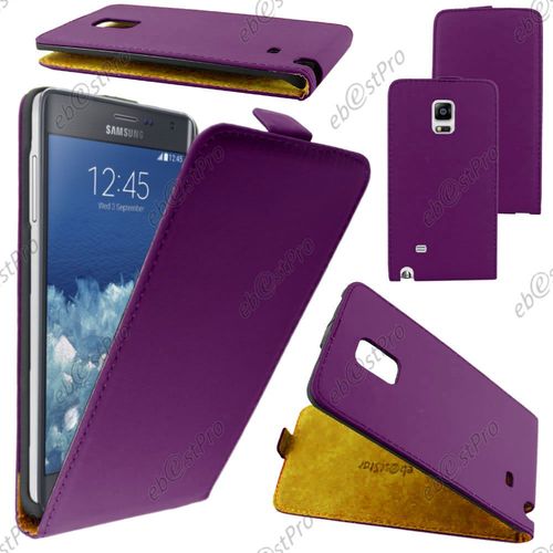 Ebeststar ® Housse Coque Etui En Pu Cuir À Rabat Ultra Fine (Slim Case) Pour Samsung Galaxy Note Edge, Couleur Violet + Film Protection D'écran