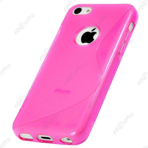 Ebeststar ® Coque S-Line Silicone Gel Motif Vague Housse Etui Protection Souple Pour Apple Iphone 5s, 5, Couleur Rose + Film Protection D'écran