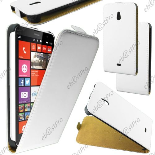 Ebeststar ® Housse Coque Etui En Pu Cuir À Rabat Ultra Fine (Slim Case) Pour Nokia Lumia 1320, Couleur Blanc + Film Protection D'écran