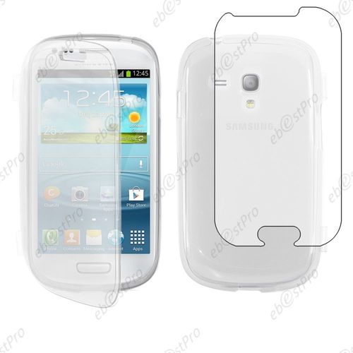 Ebeststar ® Housse Etui Coque Portefeuille Livre Silicone Gel Pour Samsung Galaxy S3 Mini Gt-I8190, I8190n, Couleur Transparent + Film Protection D'écran
