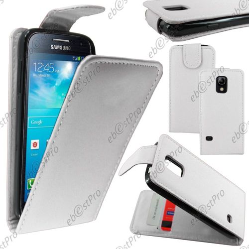 Ebeststar ® Housse Coque Etui Simili Cuir À Rabat Vertical Pour Samsung Galaxy S5 Mini Sm-G800 G800f G800h, Couleur Blanc + Film Protection D'écran