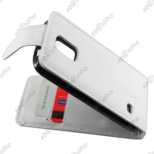 Ebeststar ® Housse Simili Cuir À Clapet Coque Etui Pour Samsung Galaxy S5 Mini Sm-G800 G800f G800h, Couleur Blanc + Film Protection D'écran