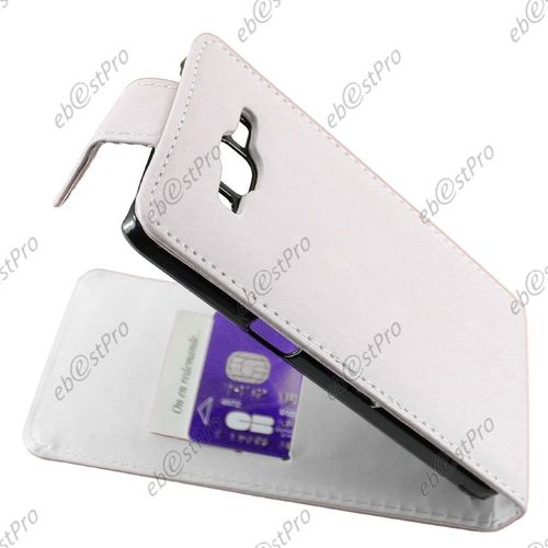 Ebeststar ® Housse Simili Cuir À Clapet Coque Etui Pour Samsung Galaxy Grand Prime Sm-G530f Sm-G530h, Couleur Blanc + Film Protection D'écran